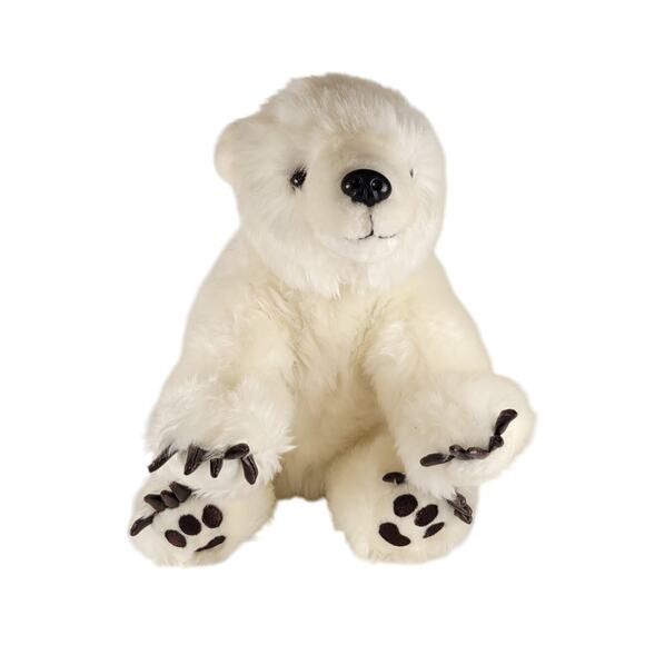 National Geographic Polar Bear Plush 10" White Stuffed Animal Toy with Claws - Picture 3 of 16